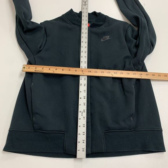 Nike Tech Fleece Destroyer Jacket Womens M Medium Black Snap Button Zip Up - Picture 8 of 15